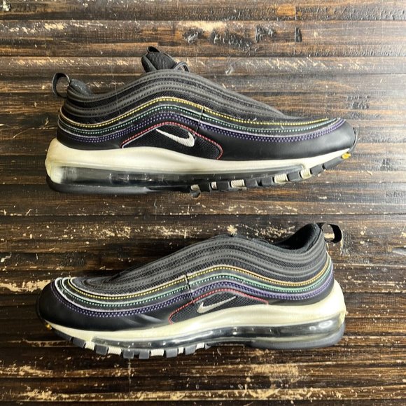 Nike Air Max 97 Black Multicolor Stitch CK0738-001 Women's Size 9.5 - Picture 3 of 7